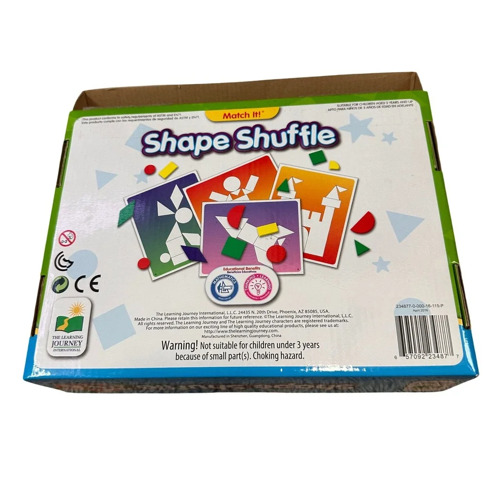 The Learning Journey Match It Shape Shuffle Educational Math Game 88 Pieces 3+